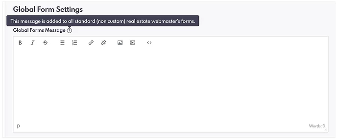 Other Updates-Global Form Message