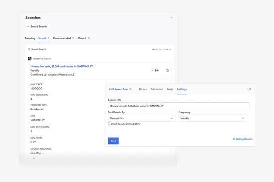 REW CRM's Saved Searches