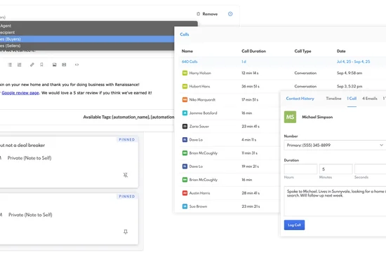 REW CRM features suggested by product advisors.