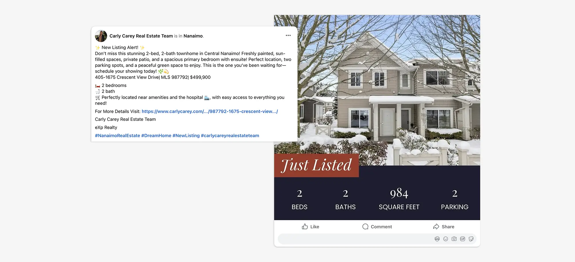 Carly Cary Real Estate Team's Facebook Page