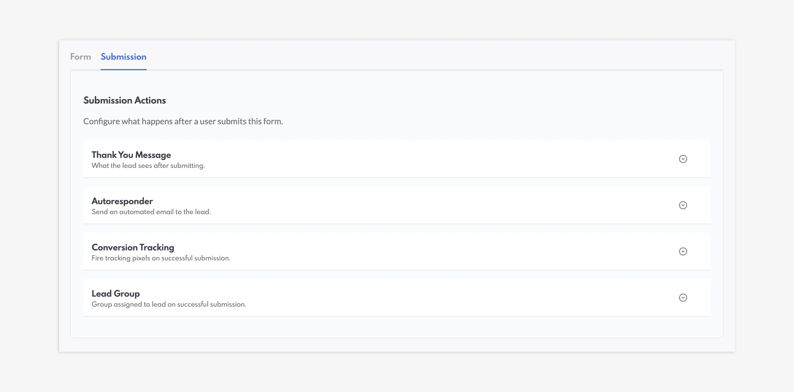 Submission Actions for a Form