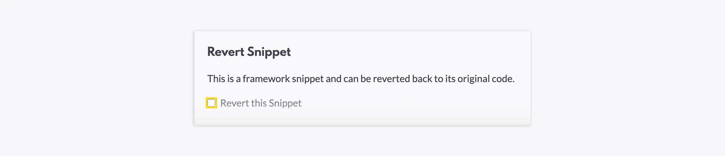 Revert Snippet