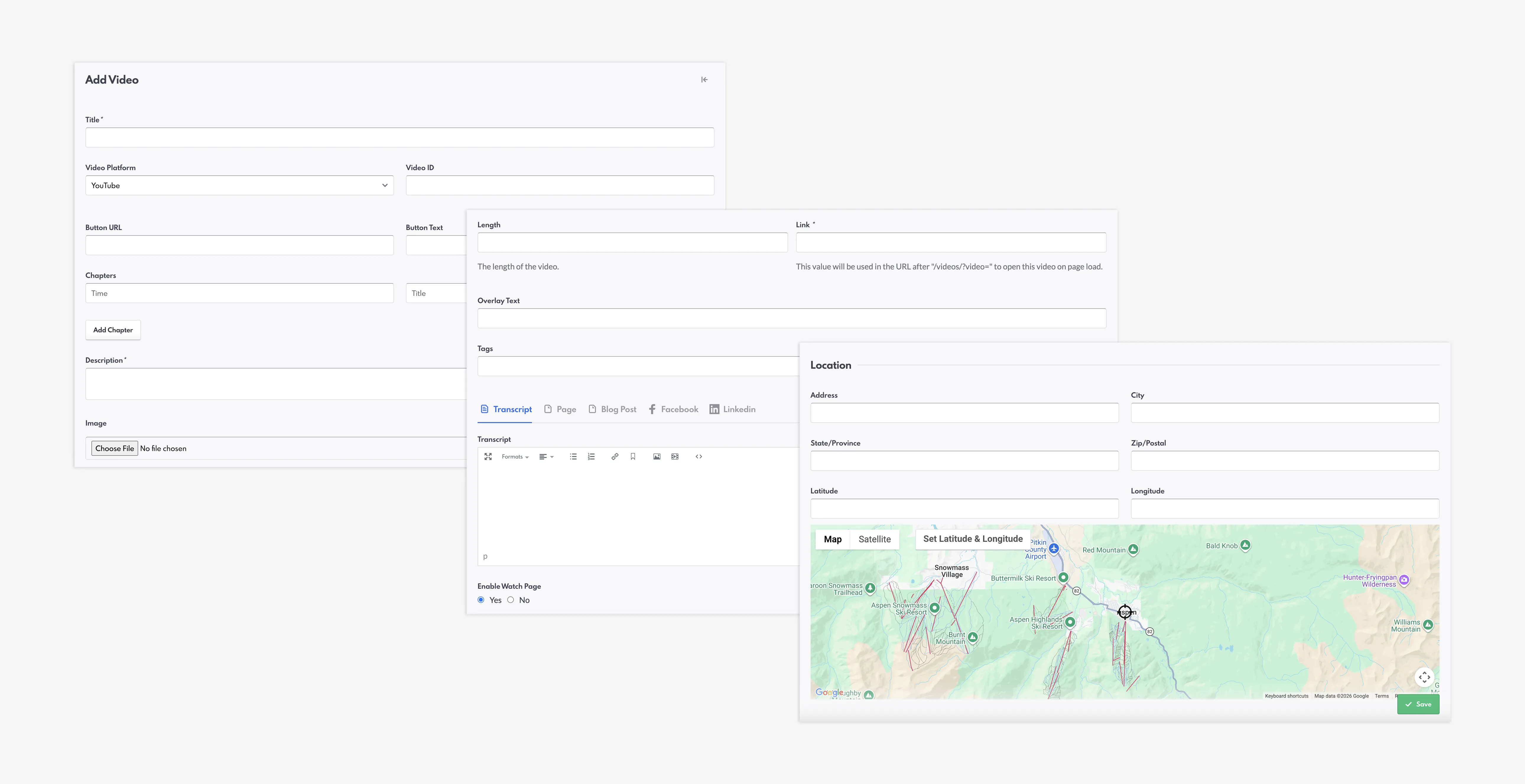 NOR&Eacute; video input fields in REW CRM