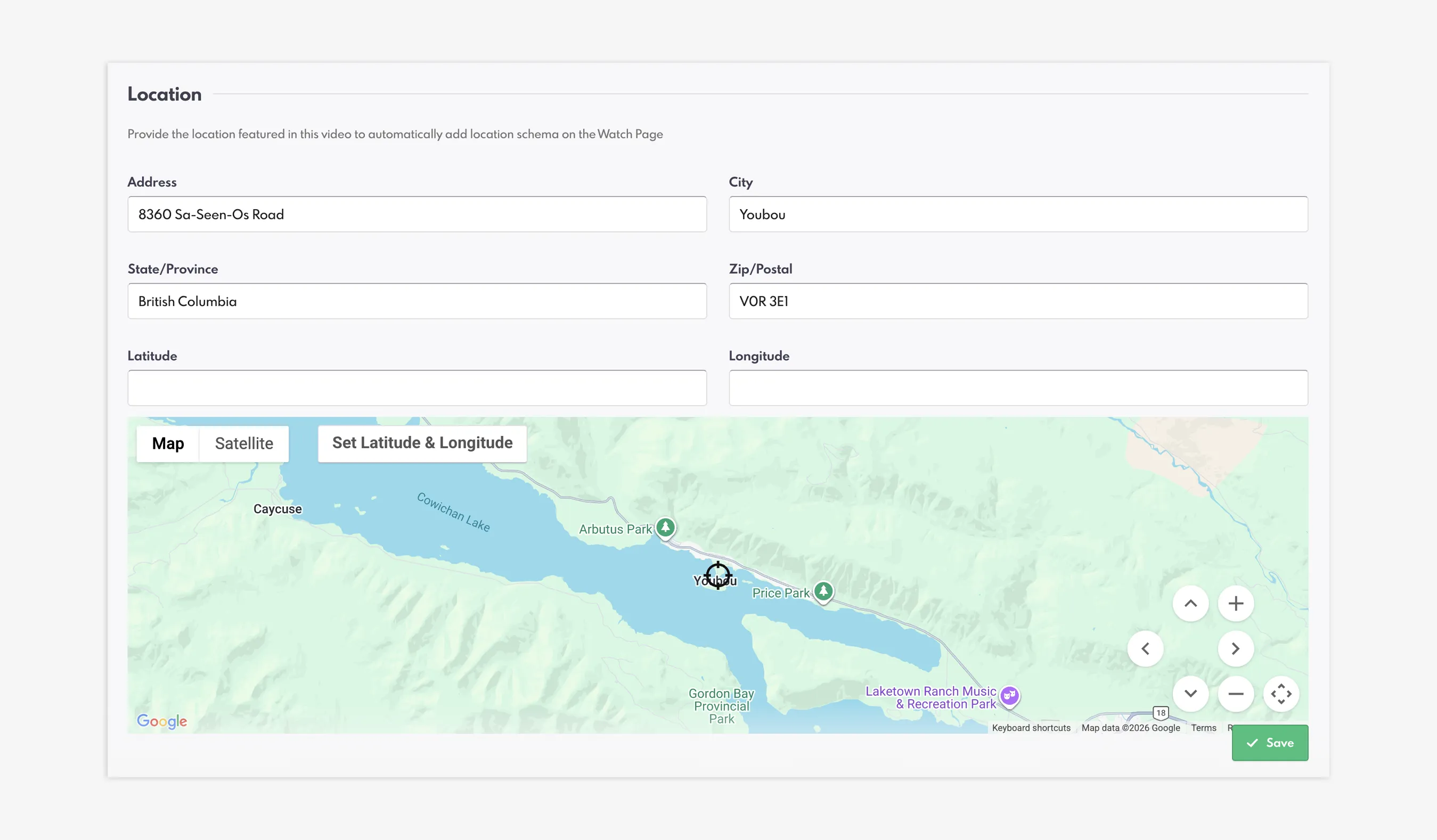 Location schema for videos in NOR&Eacute;