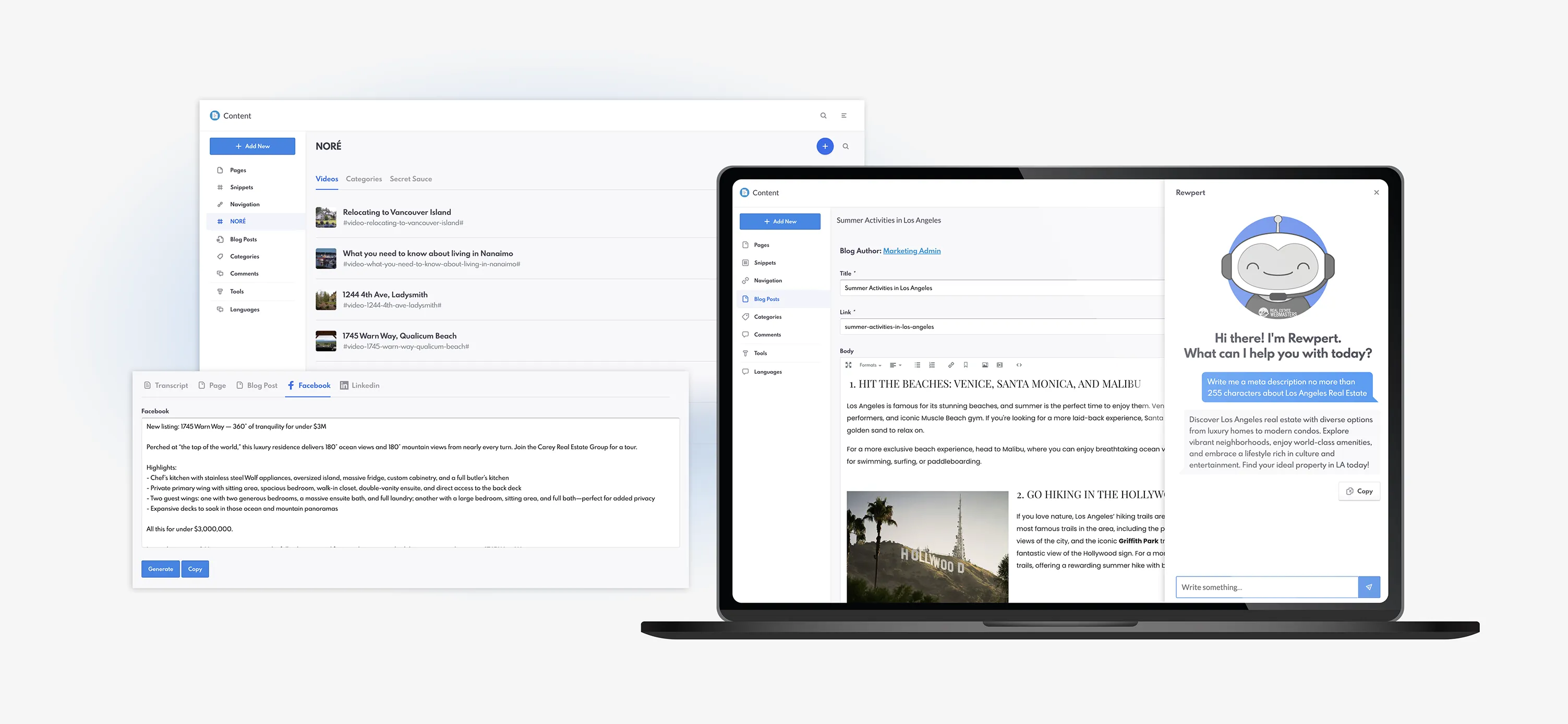 REW CRM's AI features, NOR&Eacute; and REWpert