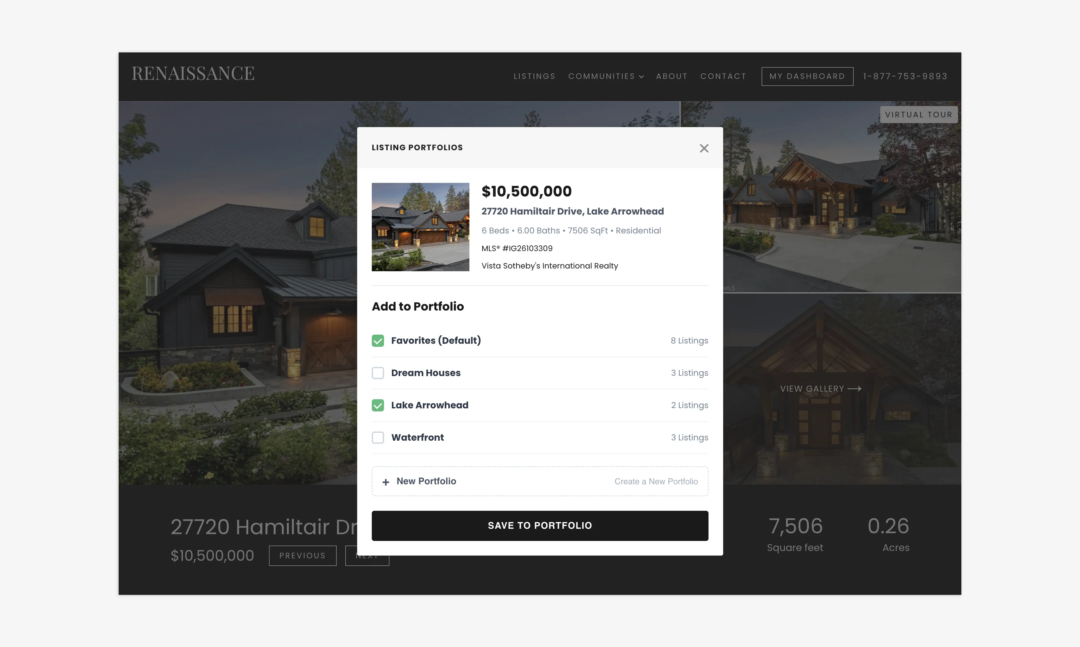 Listing Portfolios - Example of multiple portfolios