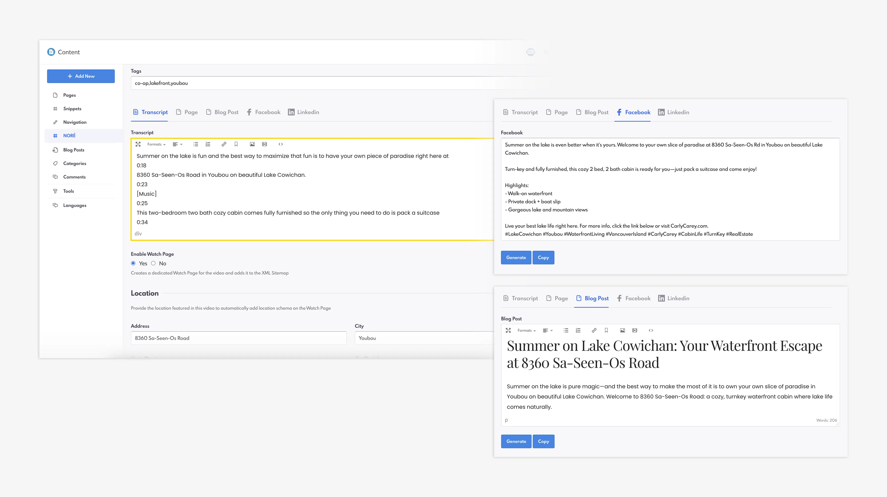 AI generated content with NOR&Eacute;