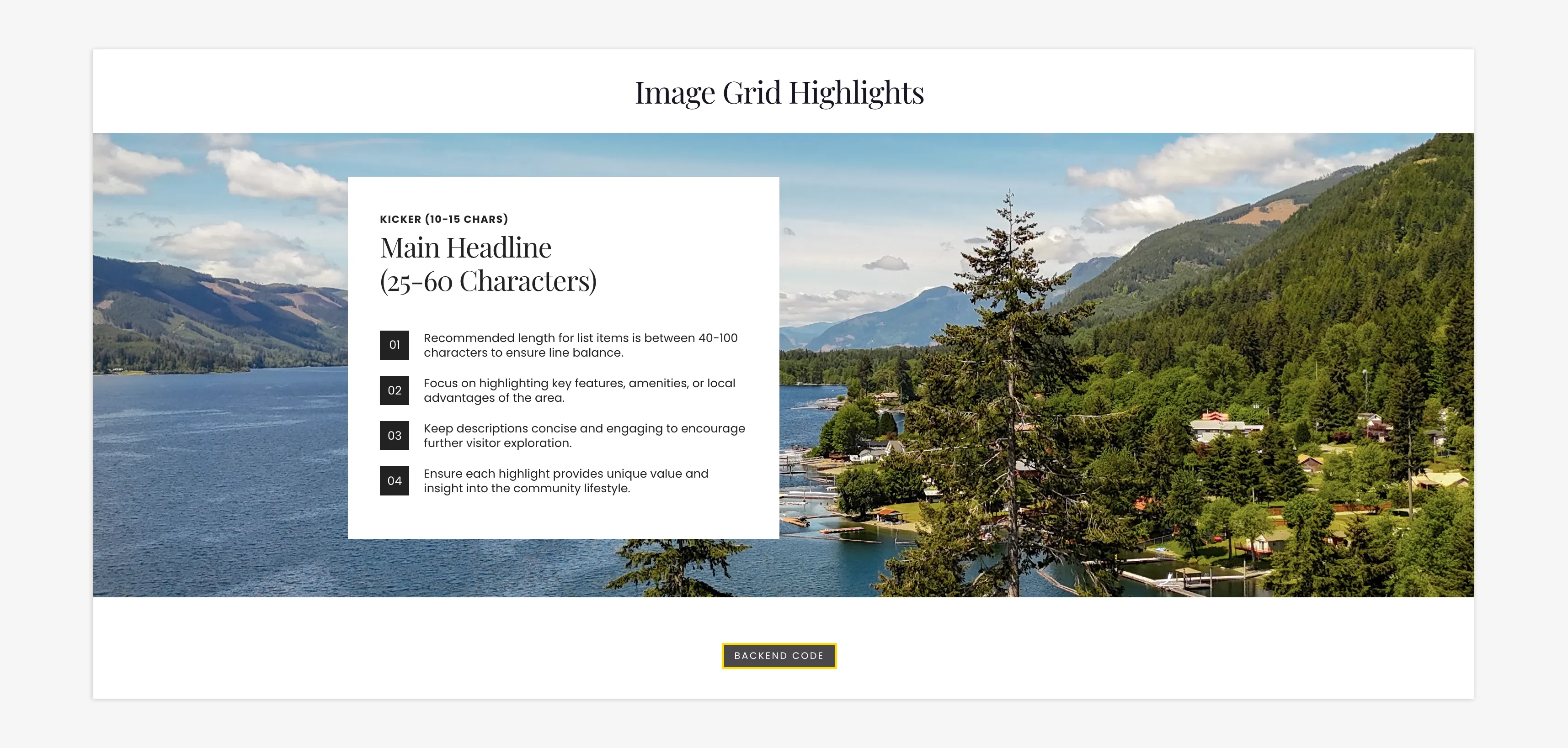 Snippets Library - Image Grid Highlights