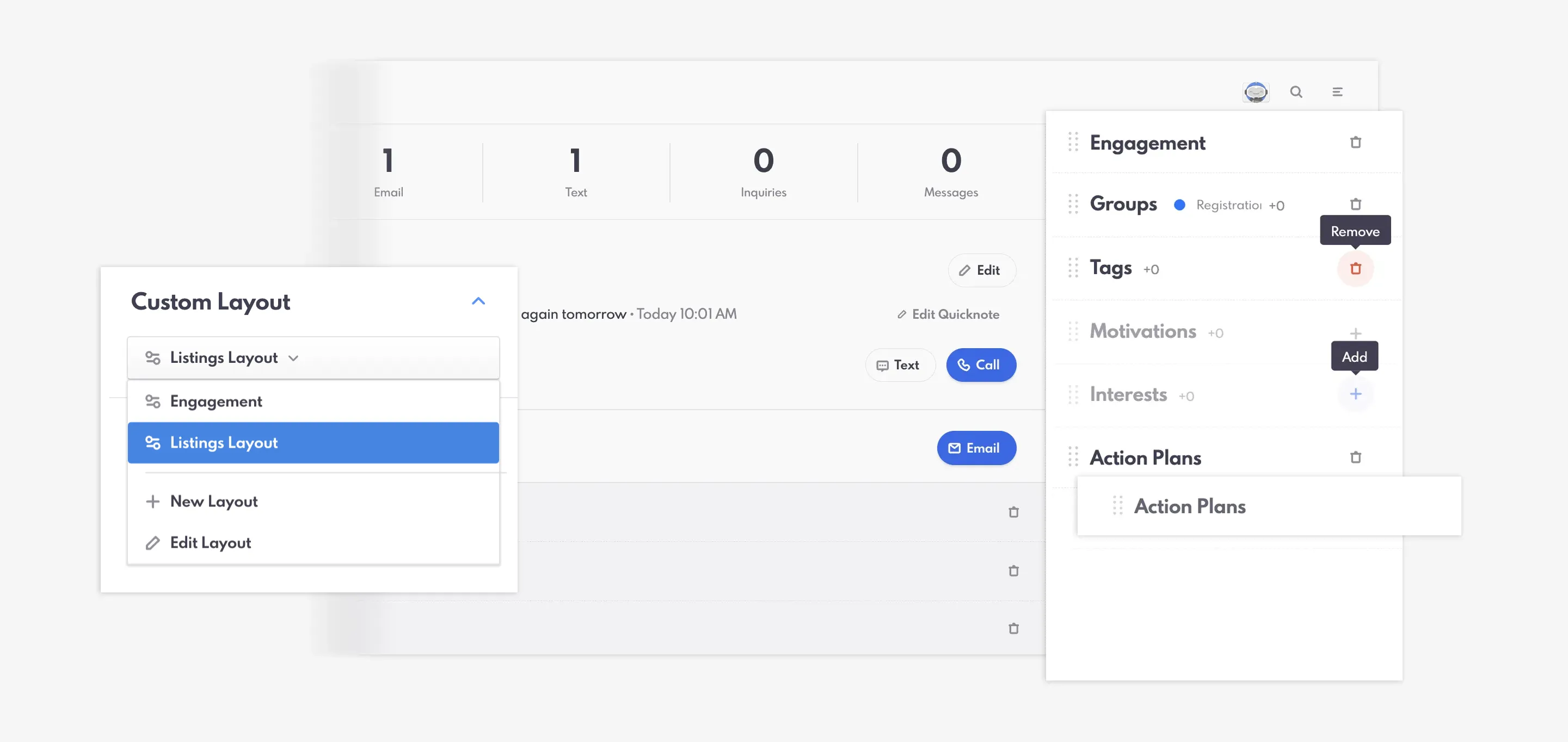 Custom Layouts on Lead Details page
