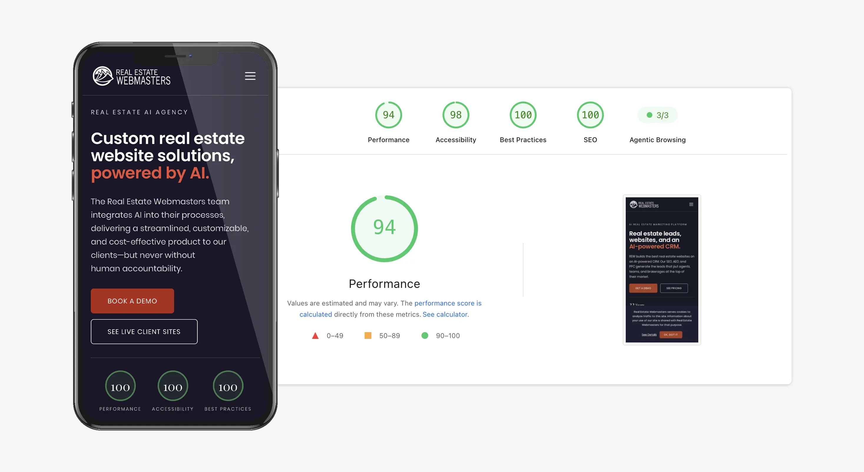 REW Website optimized for mobile