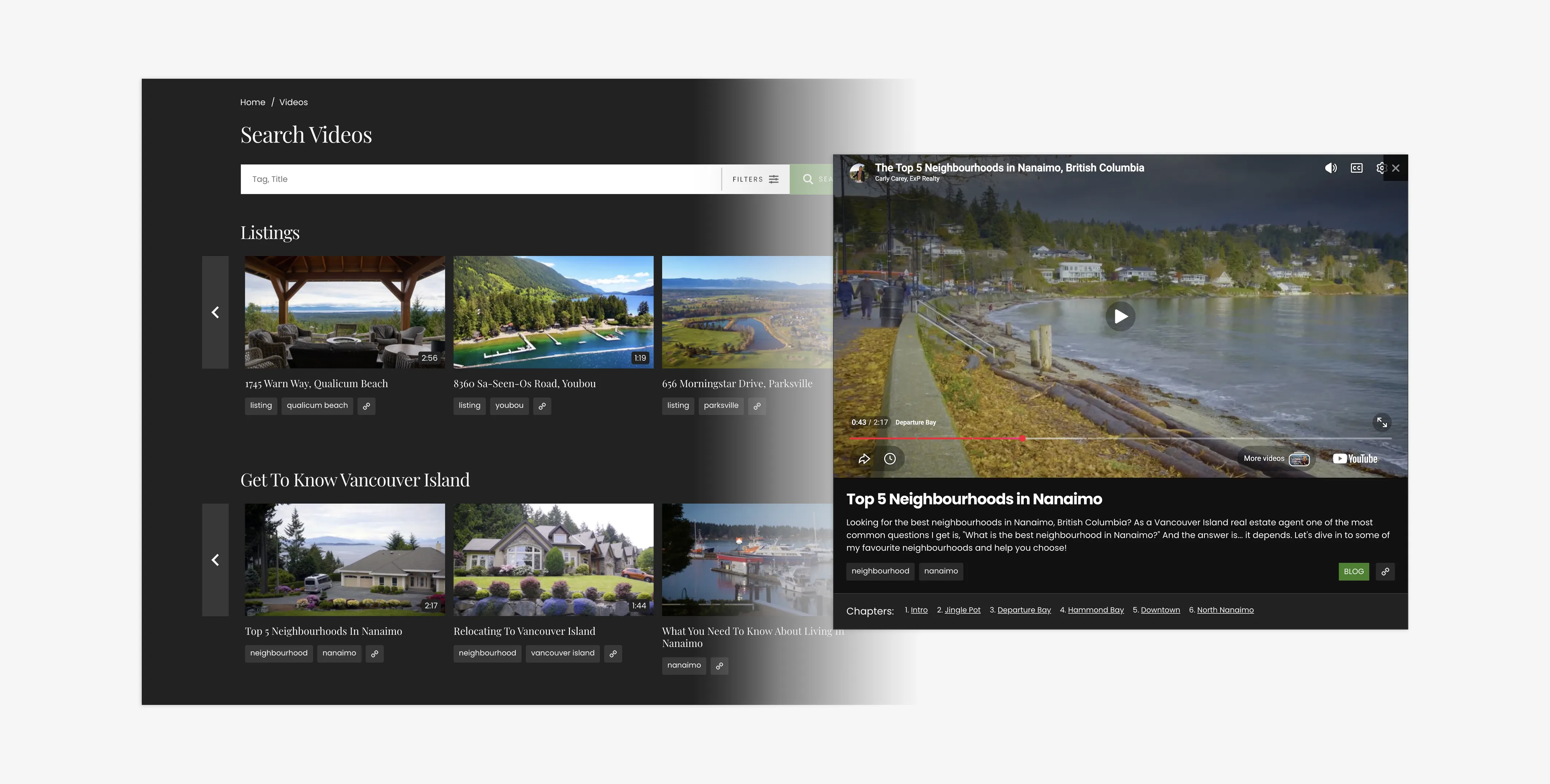 NOR&Eacute; video page and video player