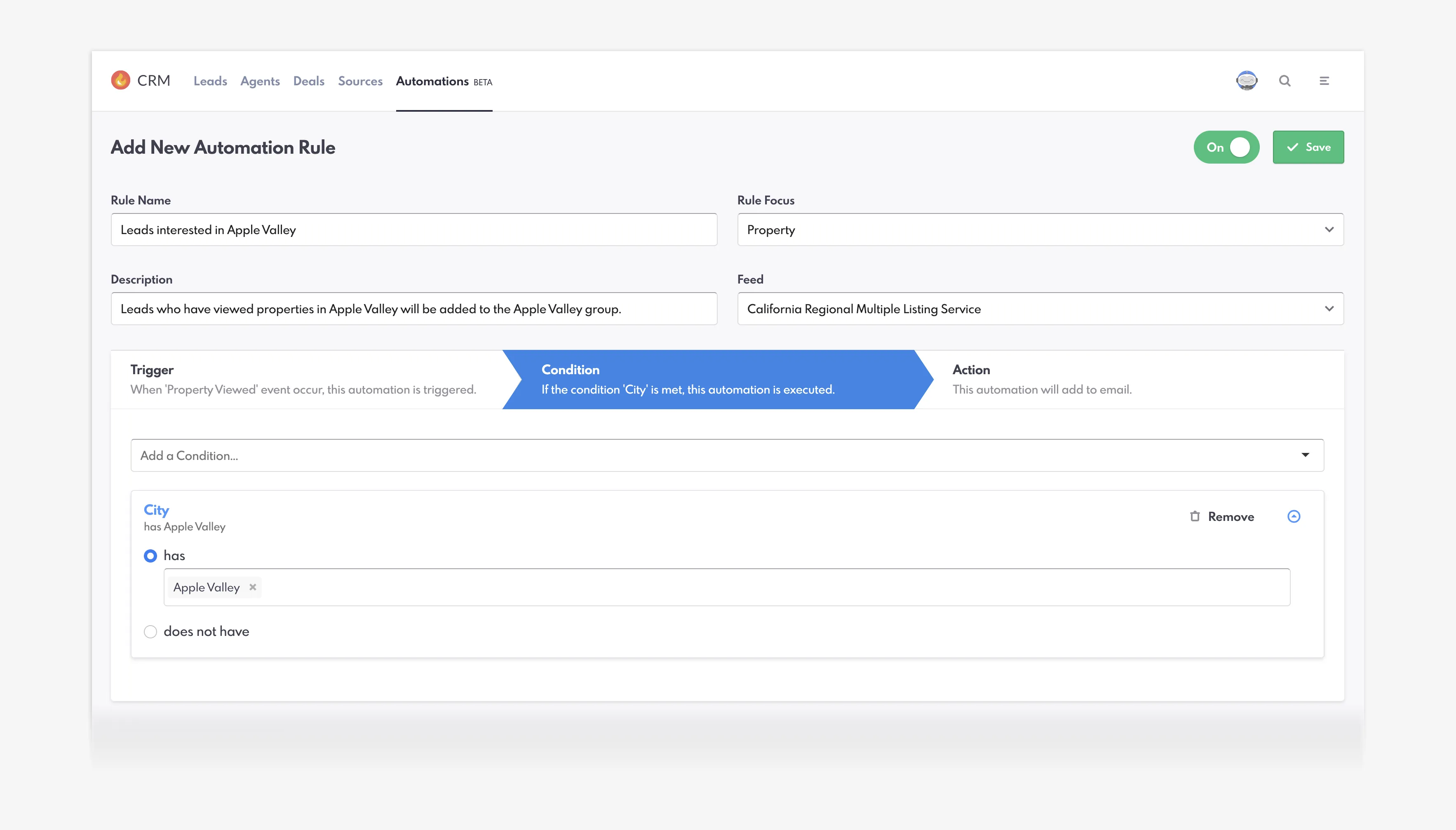 Property Rule Focus Automation