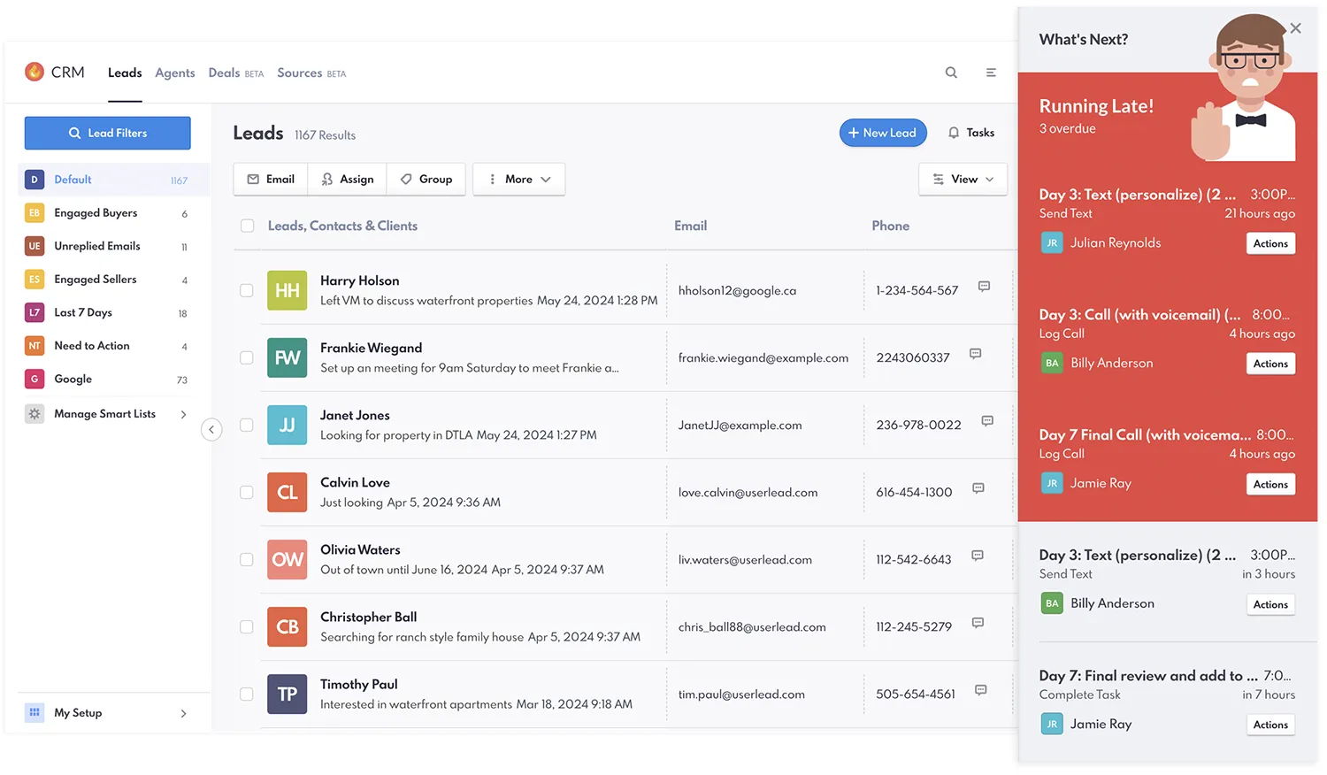 Reminders on REW CRM ensure agents are on top of their game.