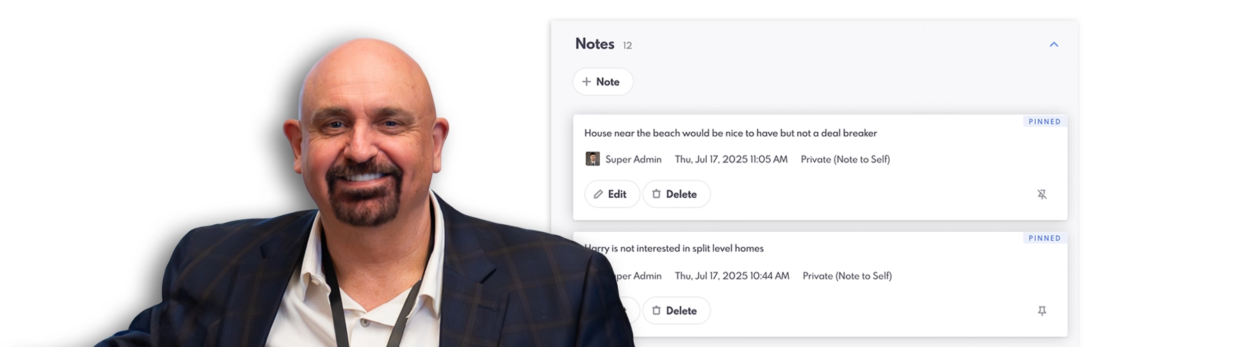 Gary Ashton and pinned notes feature.