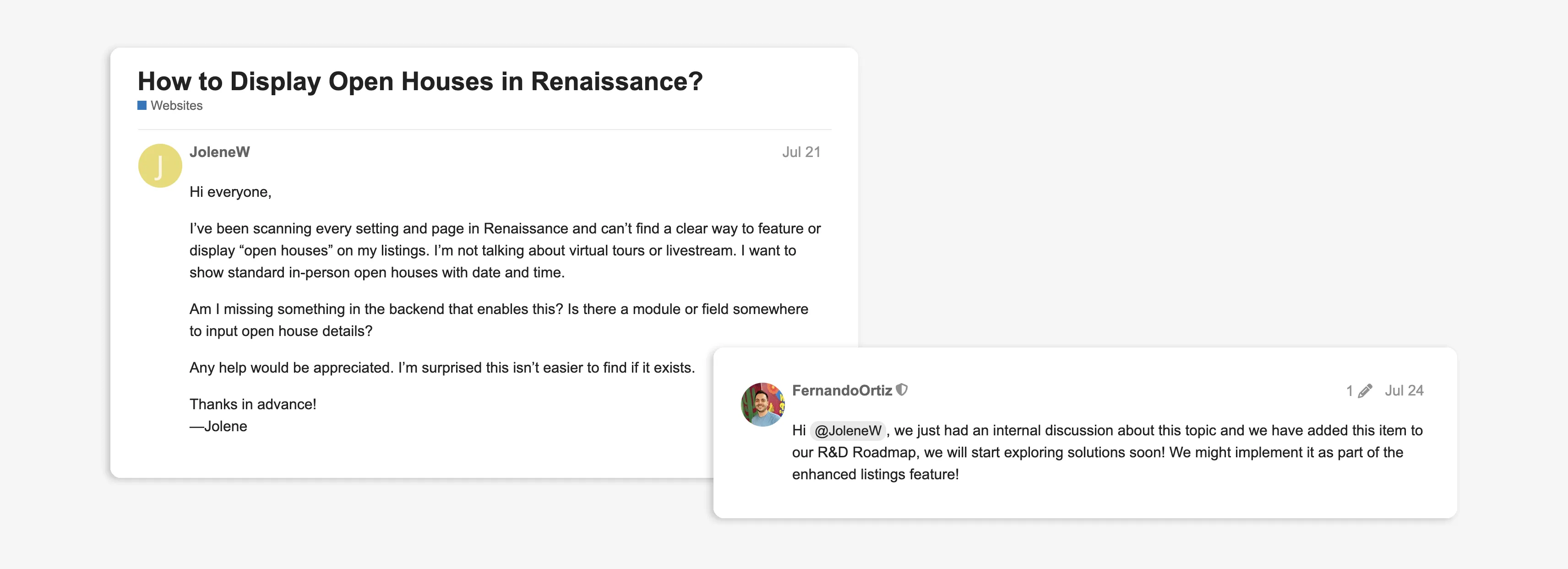 REW Forum post about feature suggestion.