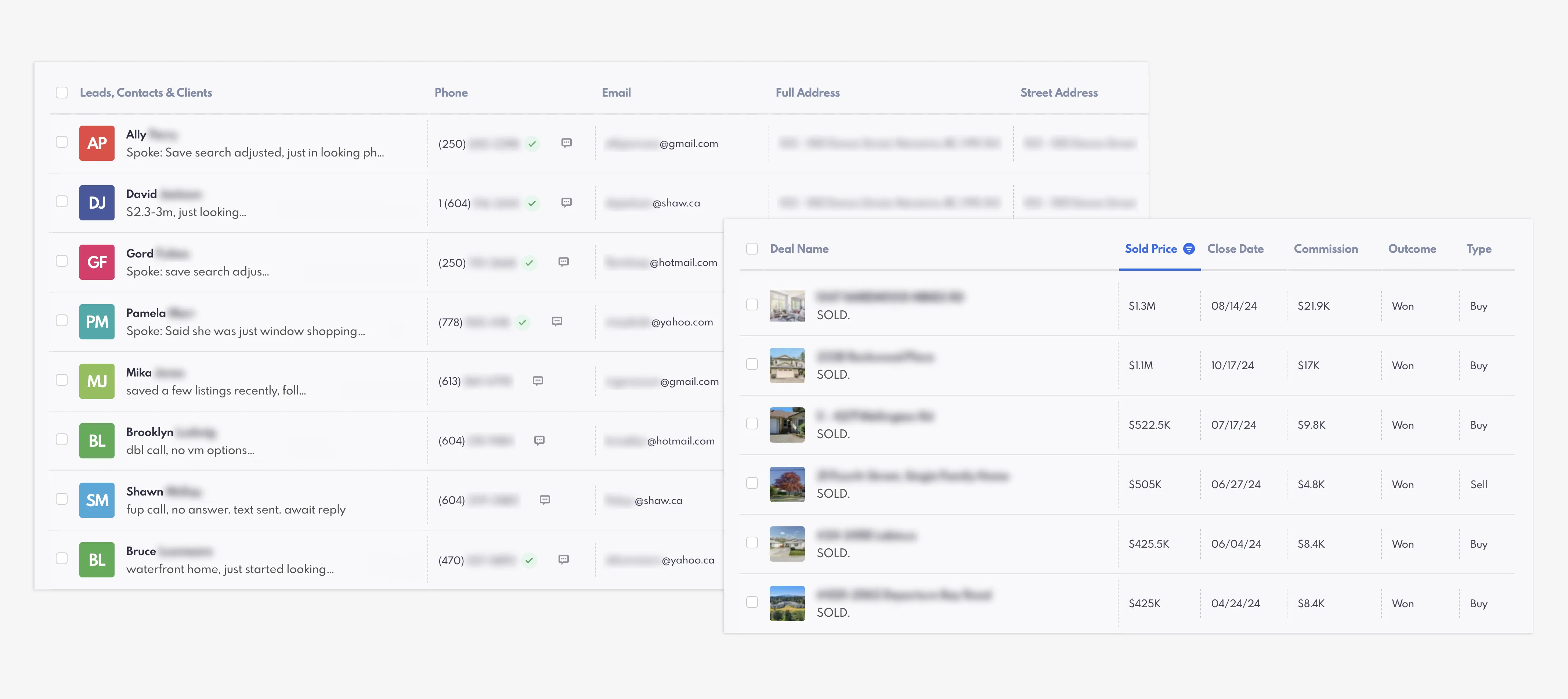Presentation mode on REW CRM.