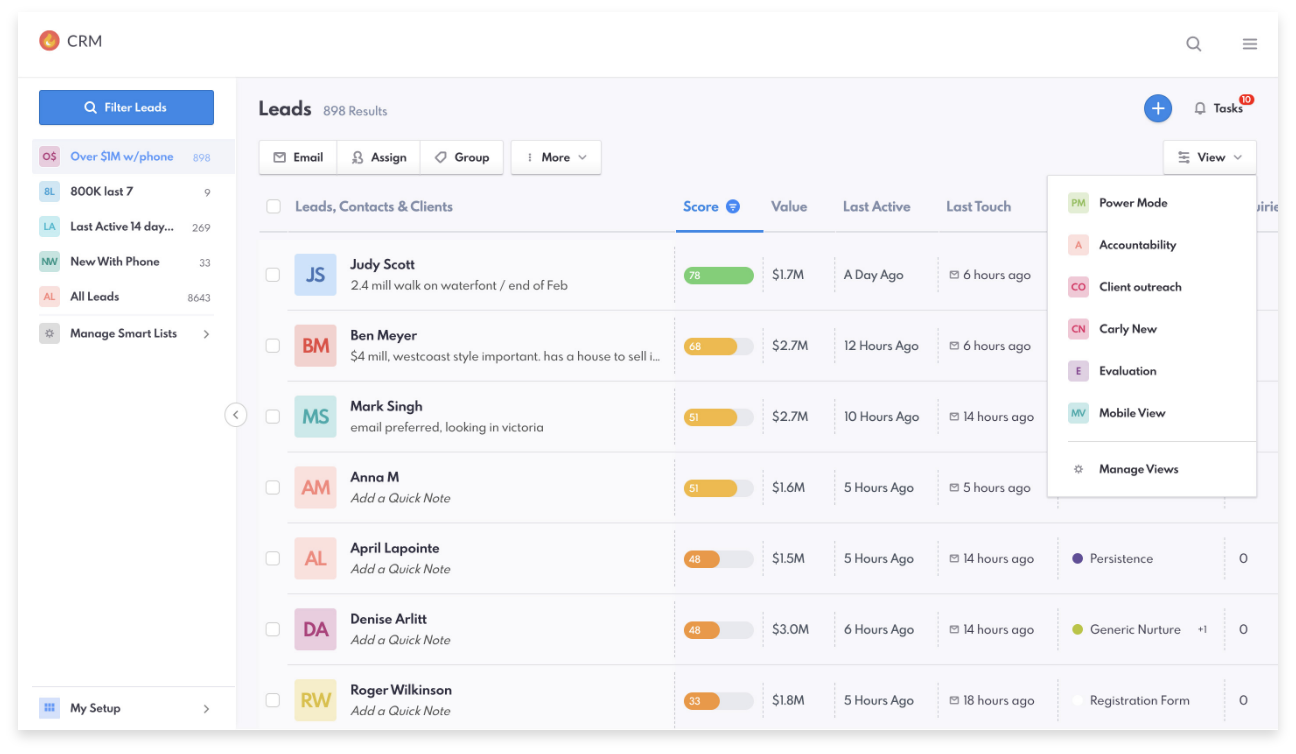 Real Estate Webmasters New CRM