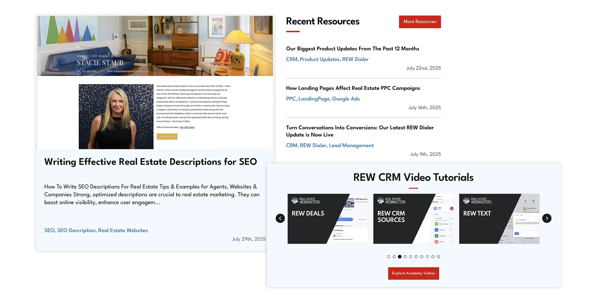 REW Academy and Resources page