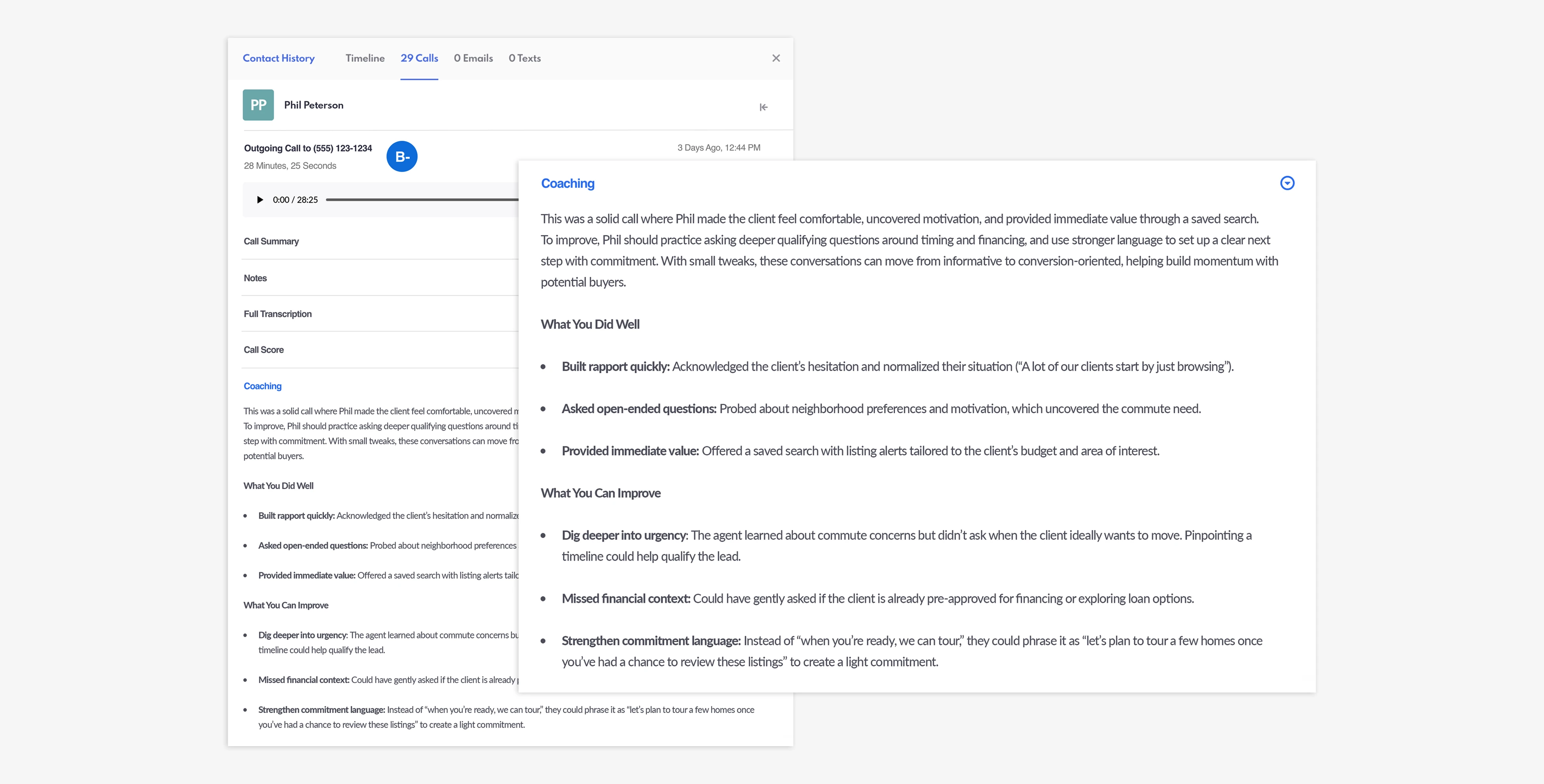 Call Grading and Summaries feature.