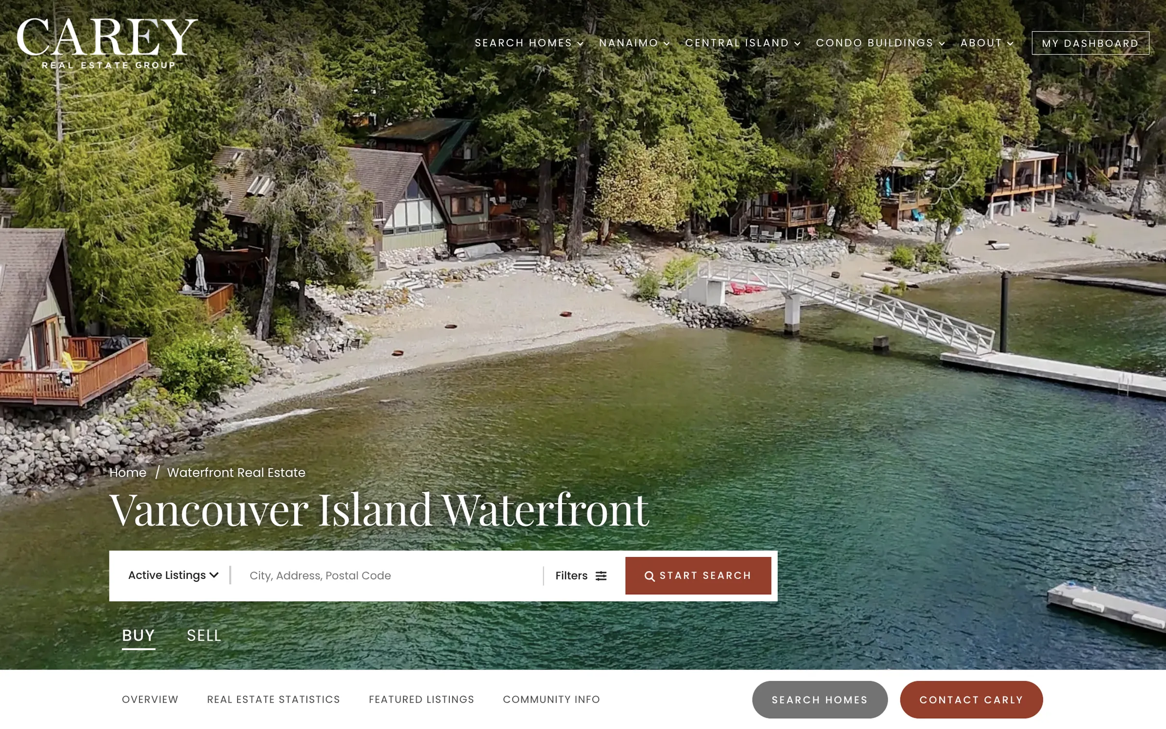 Carly Carey Real Estate Team Vancouver Island Waterfront page