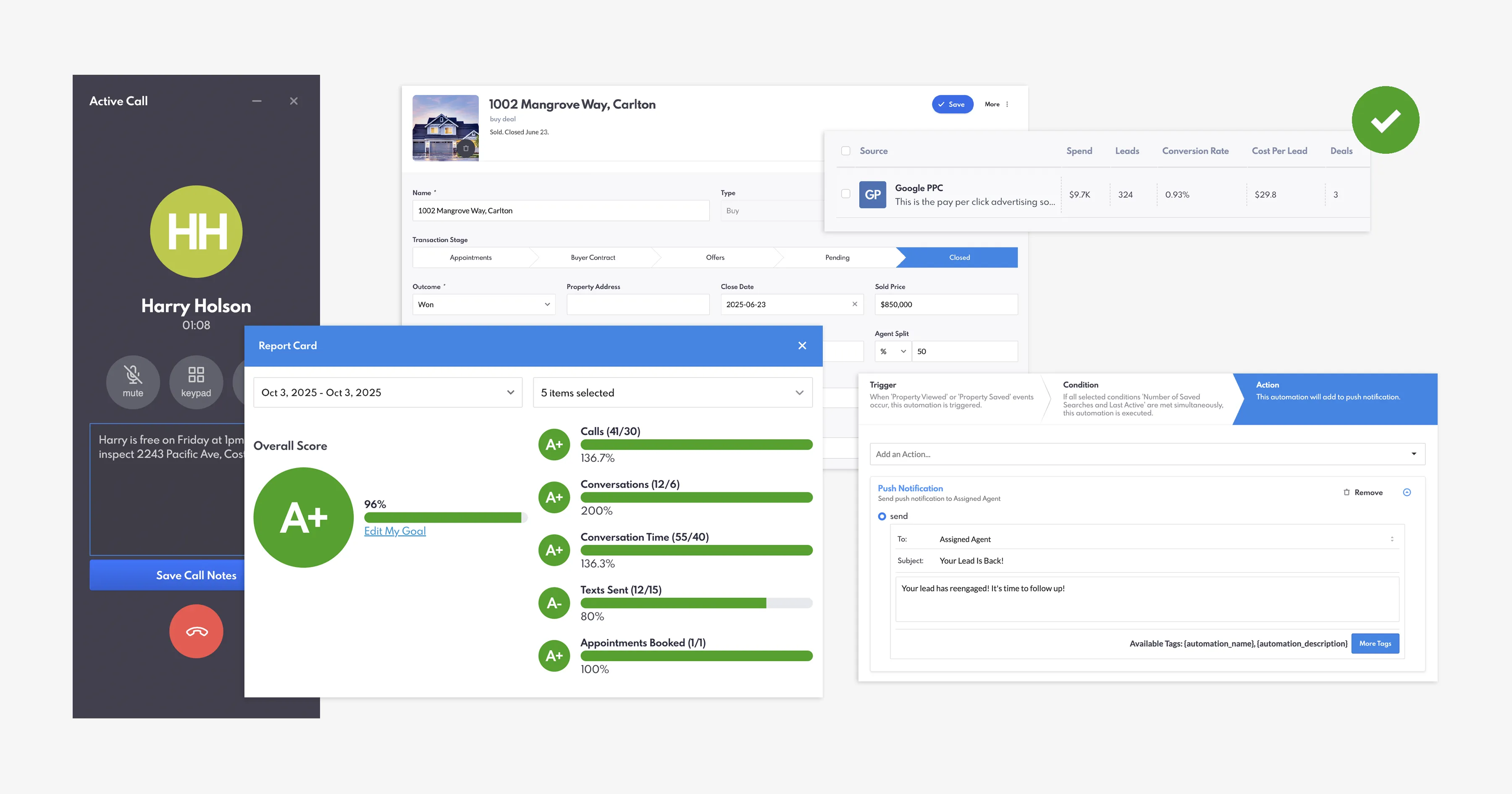 Lista de verificação de recursos do REW CRM.