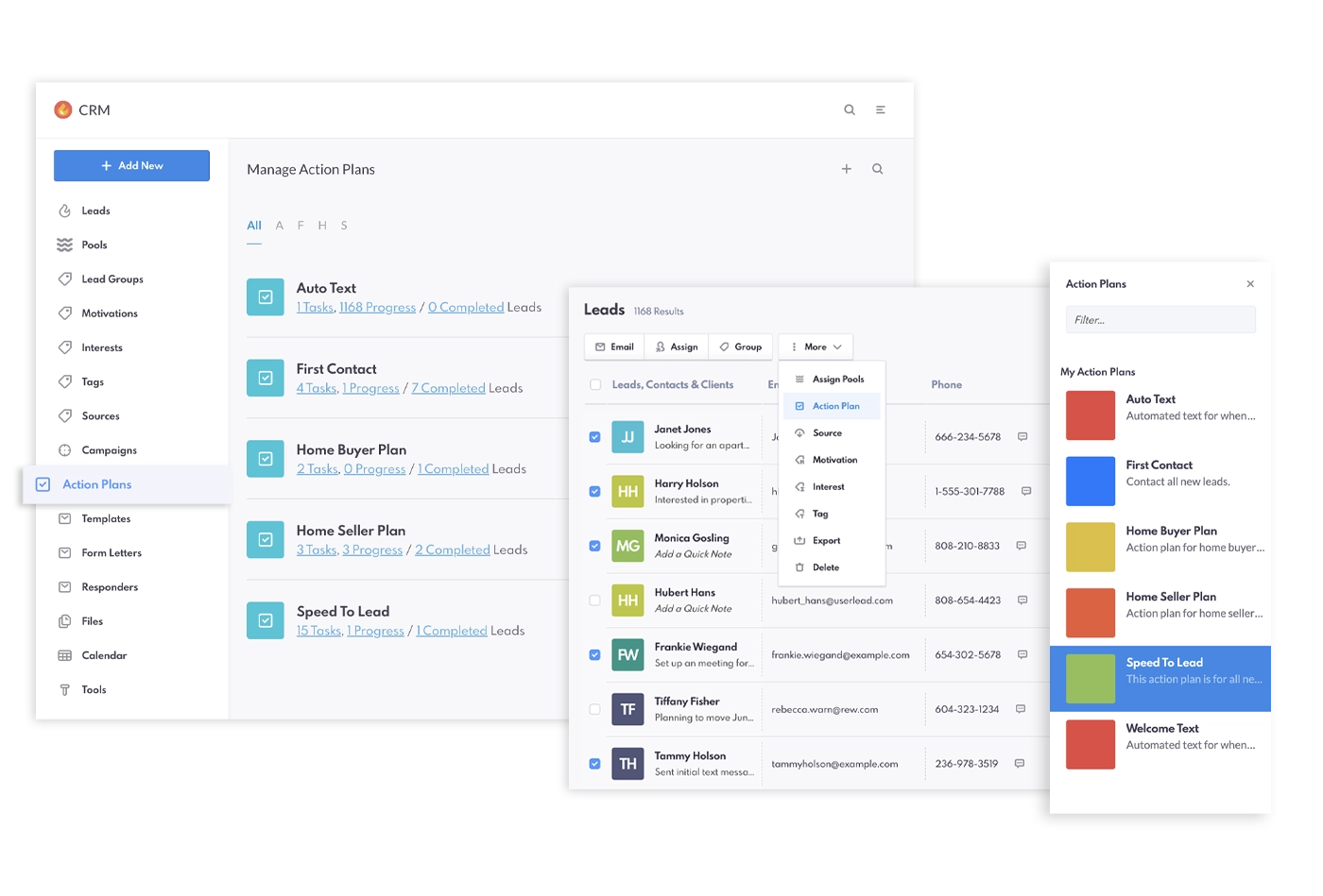 Action Plans feature in REW CRM