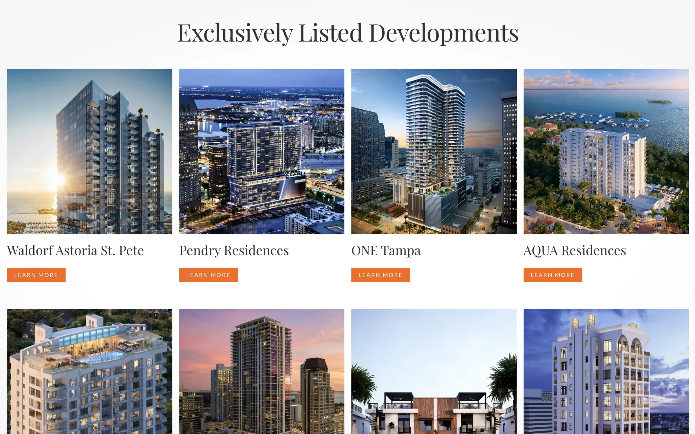 Smith & Associates Exclusively Listed Developments page