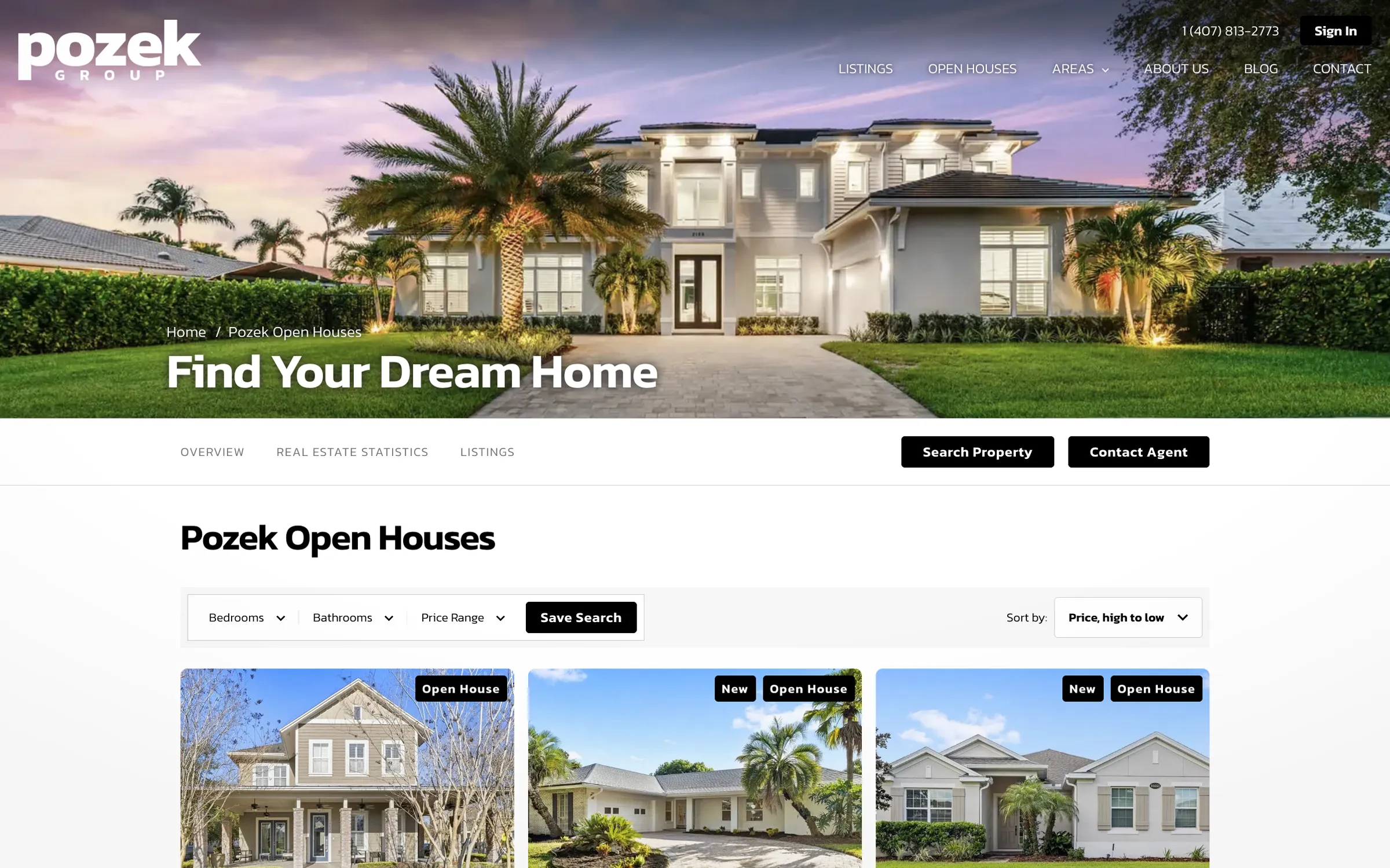 Pozek Group Open Houses page and open house mls listings