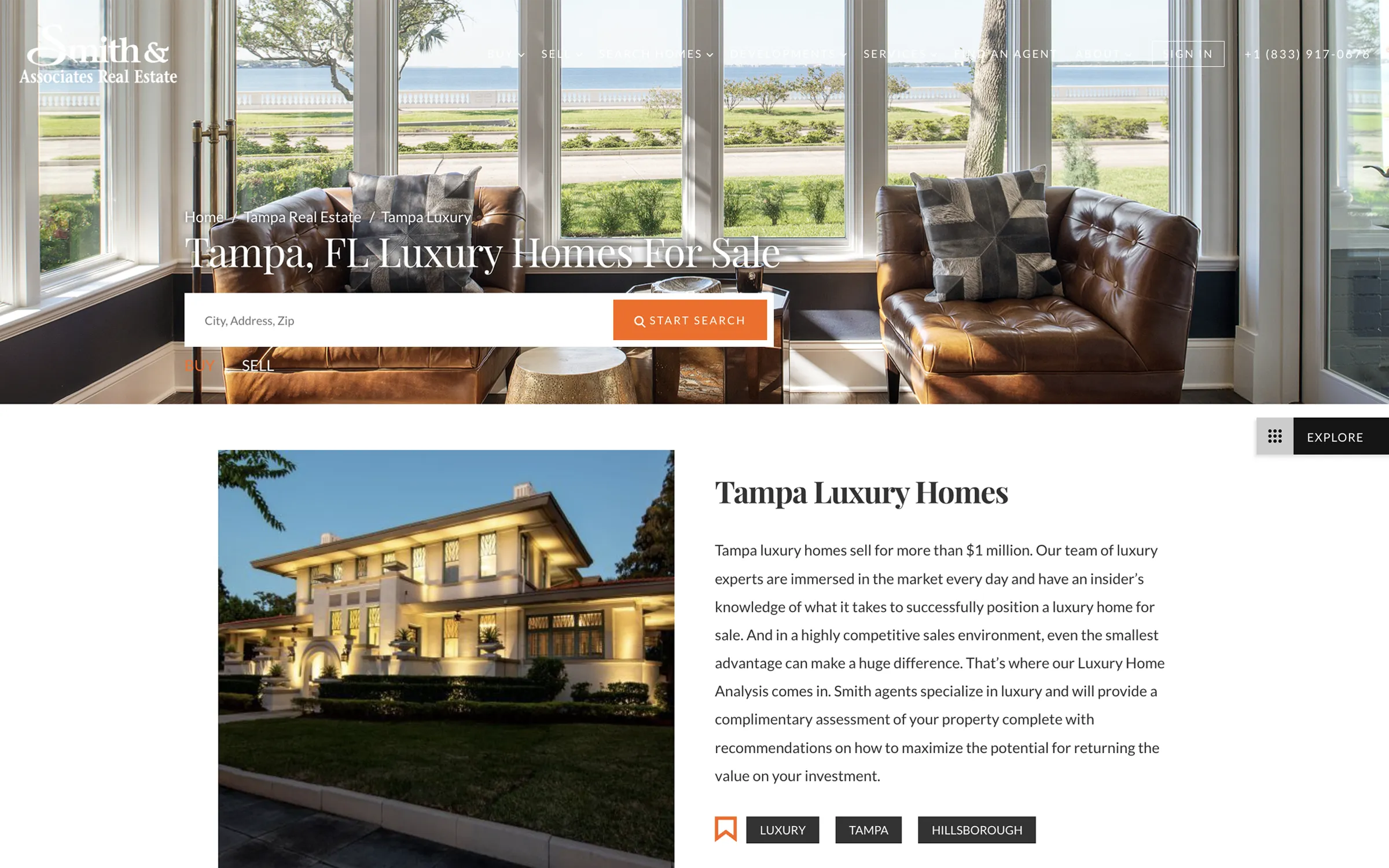 Smith & Associates Tampa Luxury Homes page