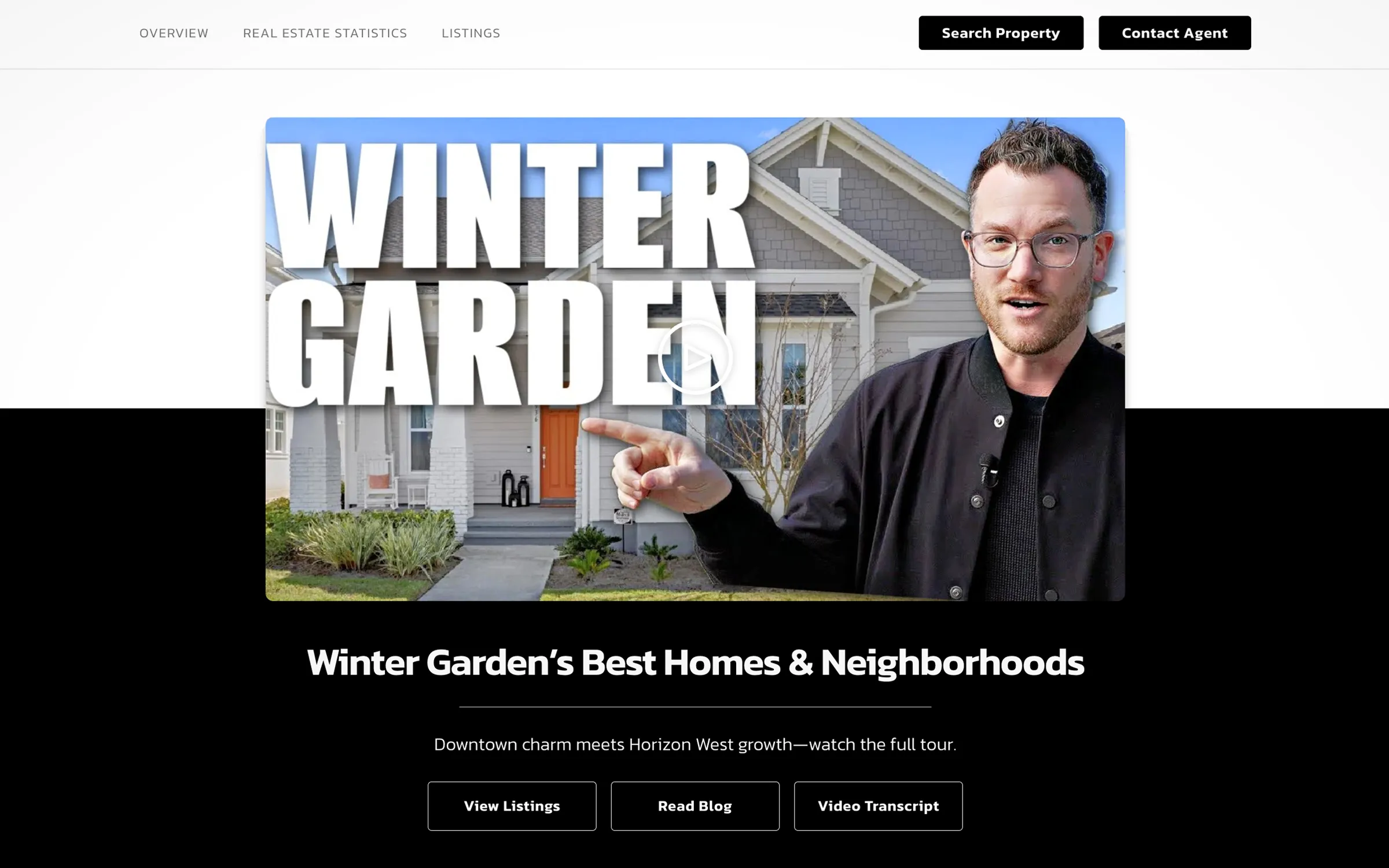 Pozek Group Winter Garden Community Page showing NORE snippet