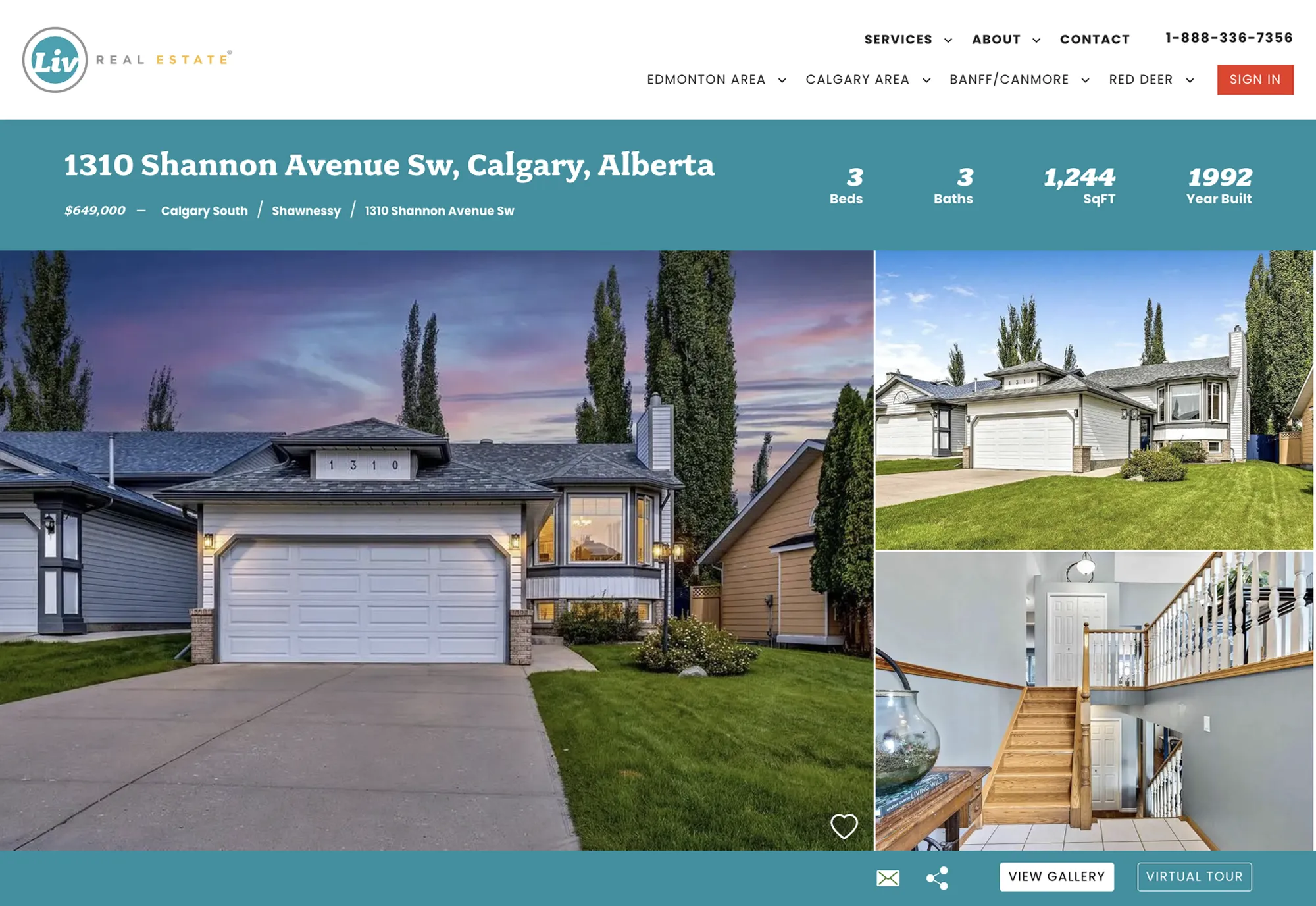 Liv Real Estate listings page