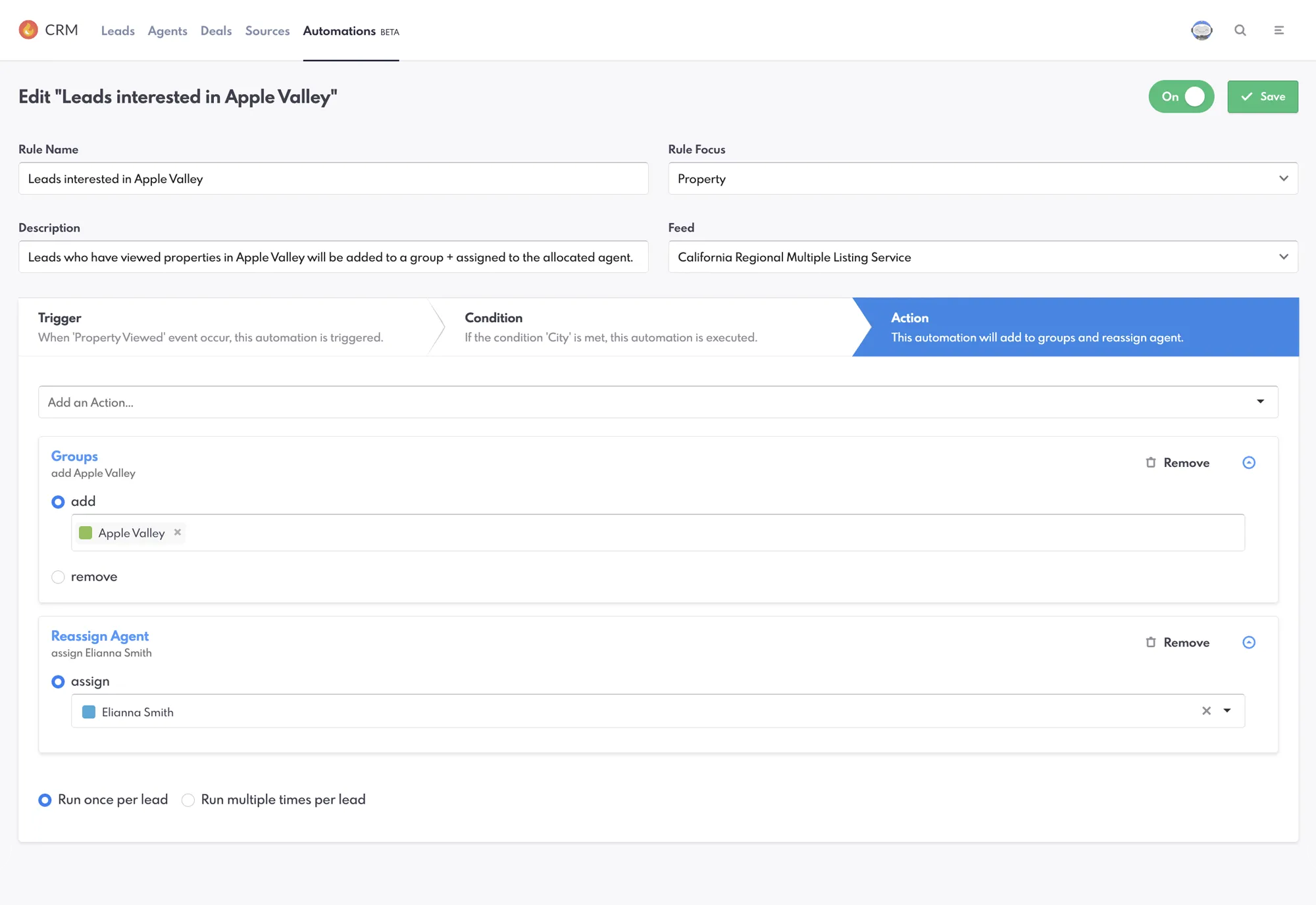 REW CRM Automations for Apple Valley leads