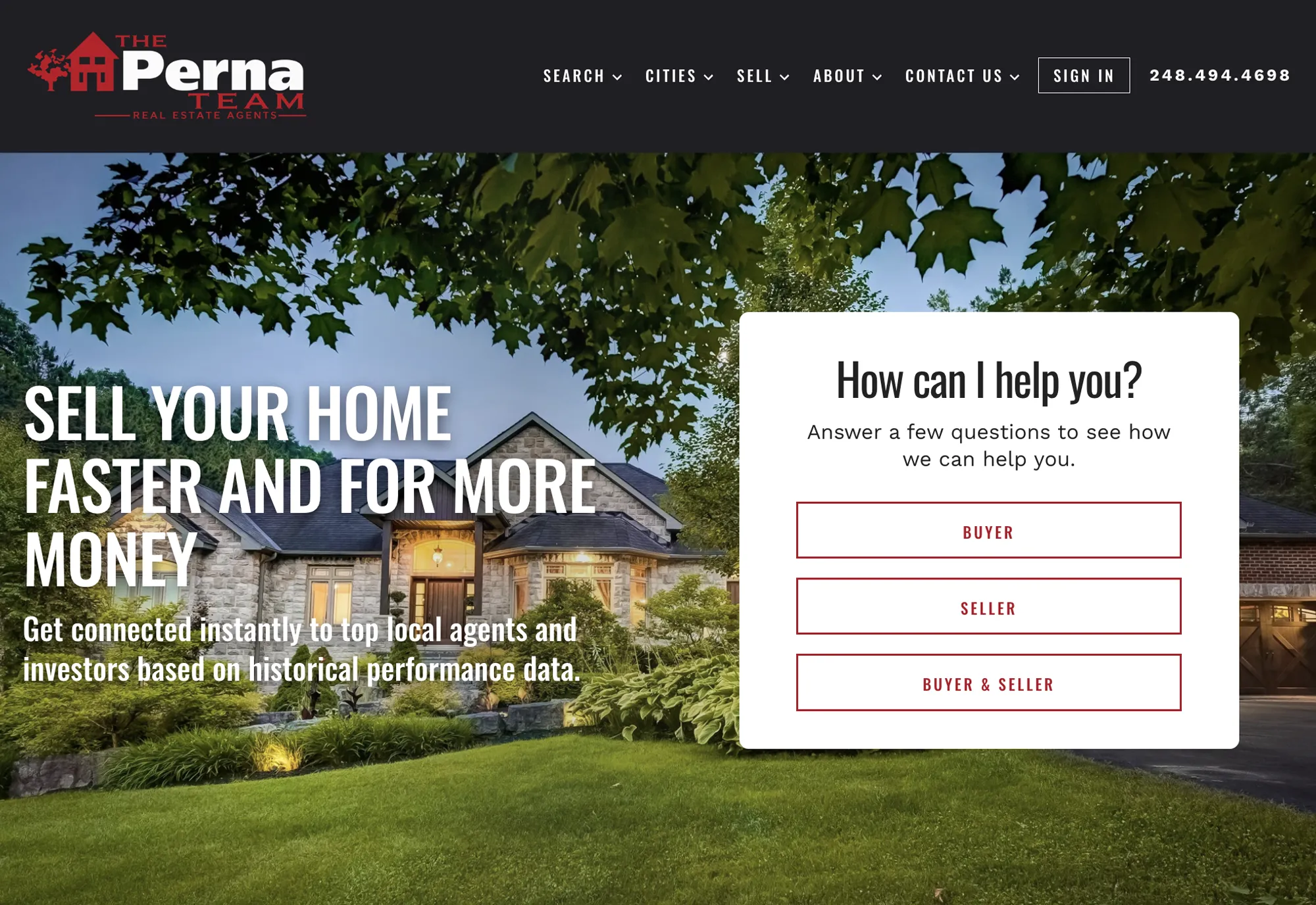 The Perna Team home screen