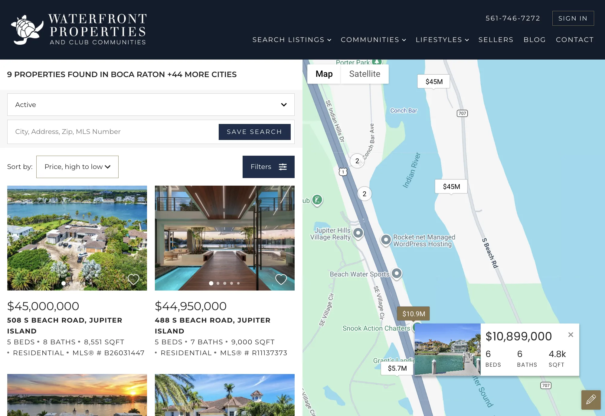 Waterfront Properties IDX page