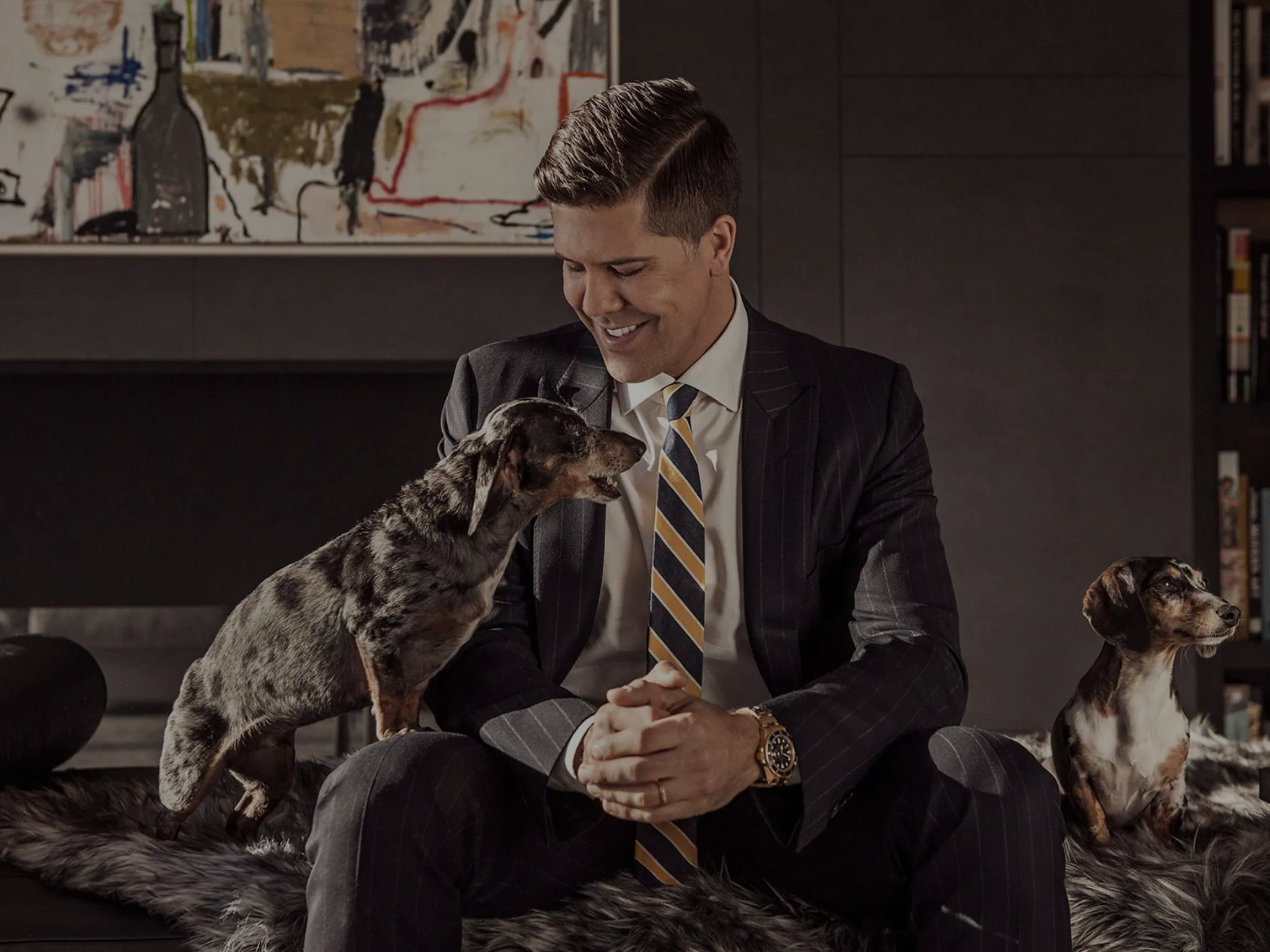 Fredrik Eklund with dogs