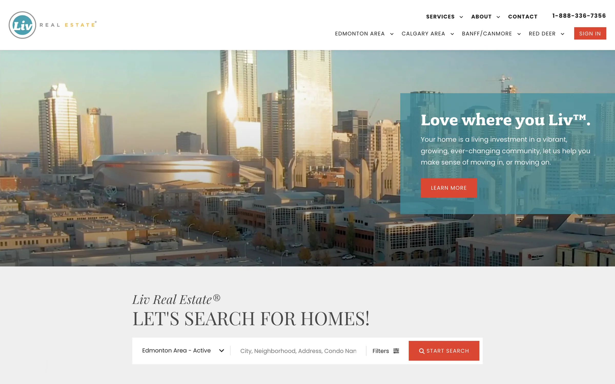 Liv Real Estate home page