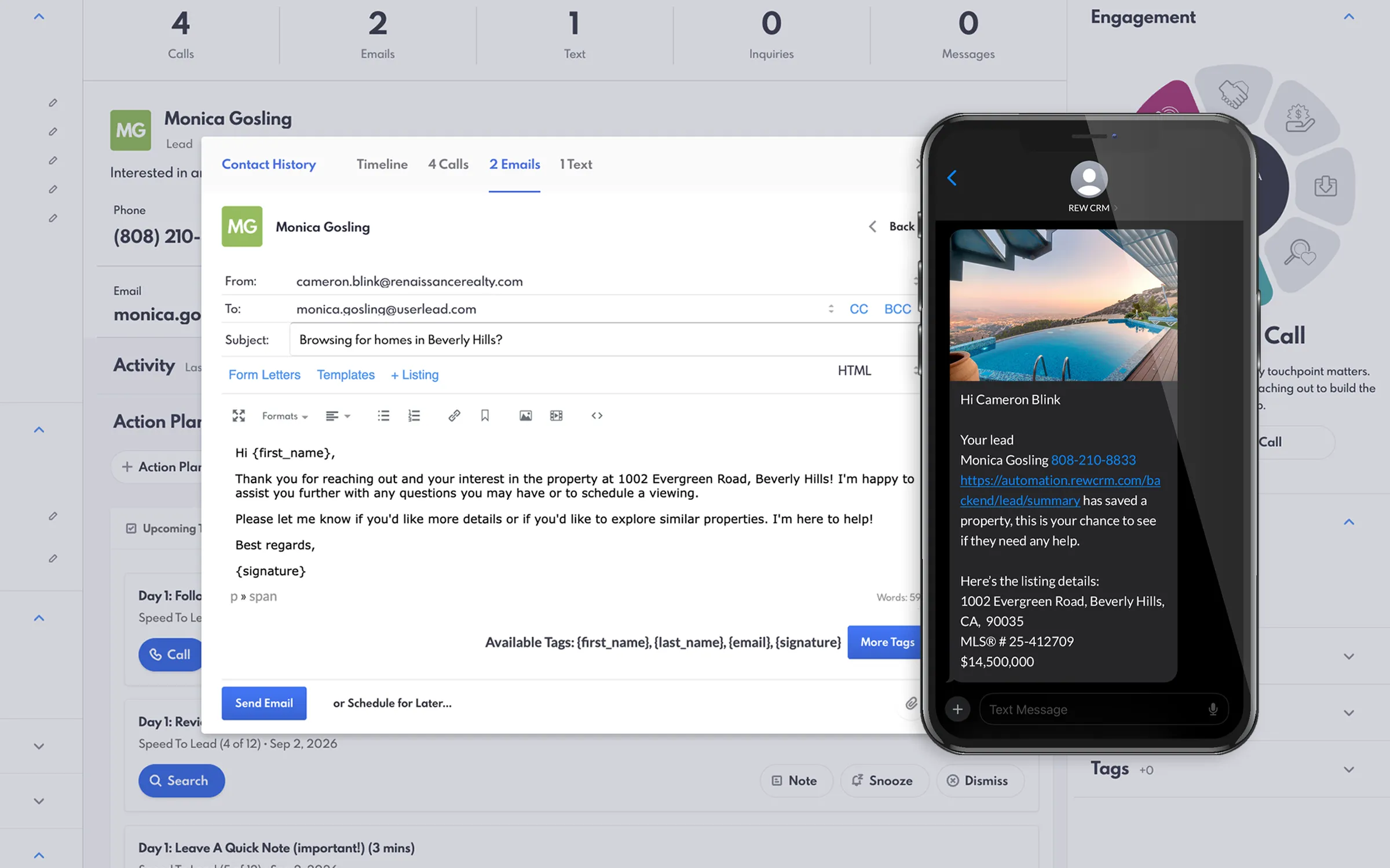 Lead Email Follow-Up from Automation Text