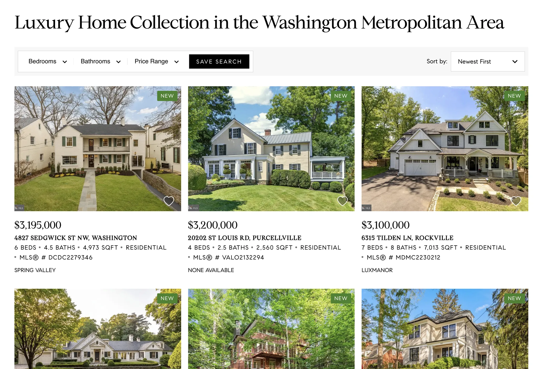 DC Luxury Home Collection MLS