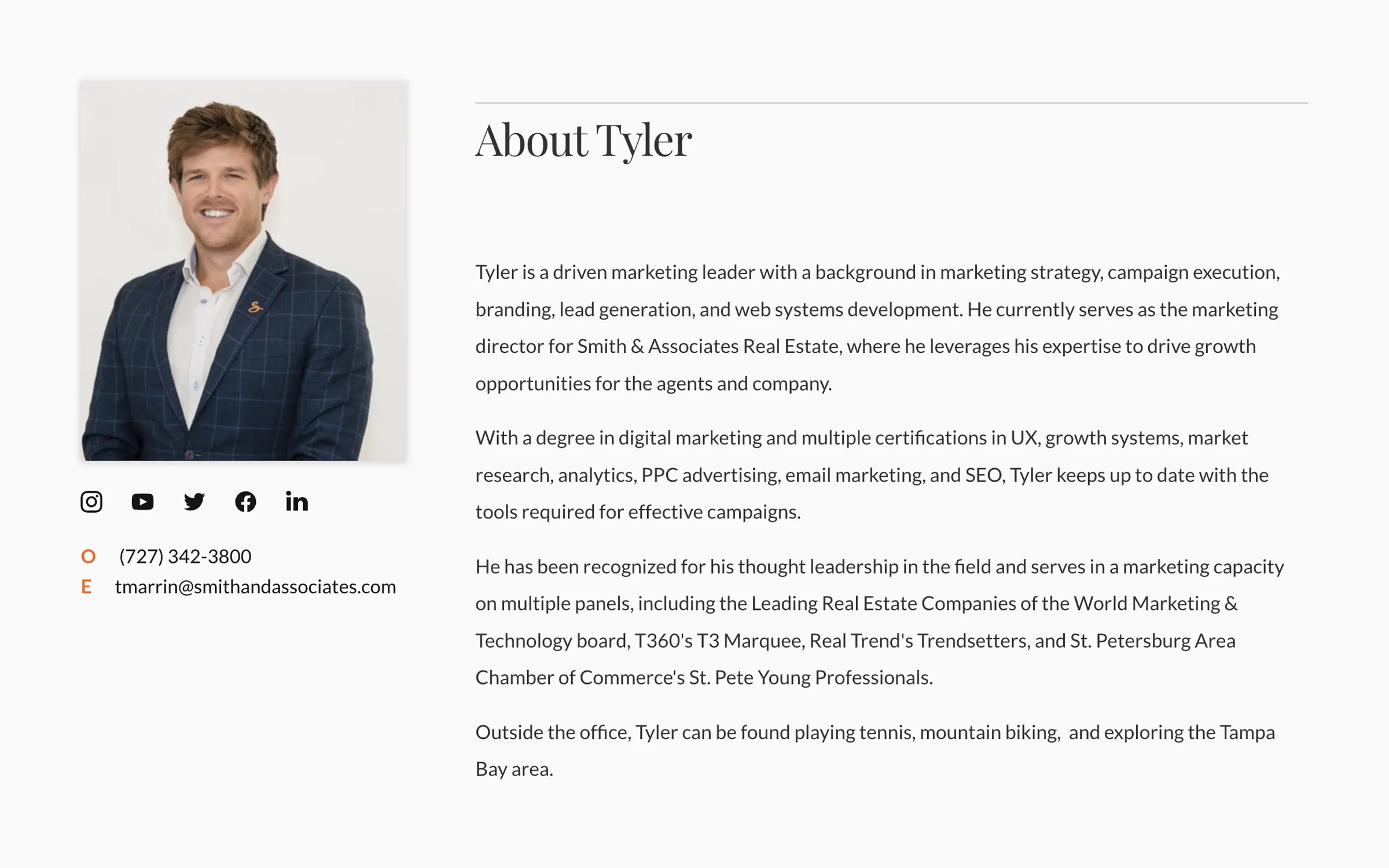 Smith & Associates - Tyler Marrin Agent Sub-Page