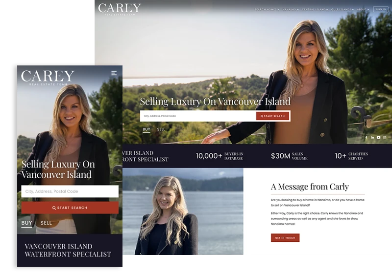 Carly Carey Homepage Screenshot Desktop and Mobile