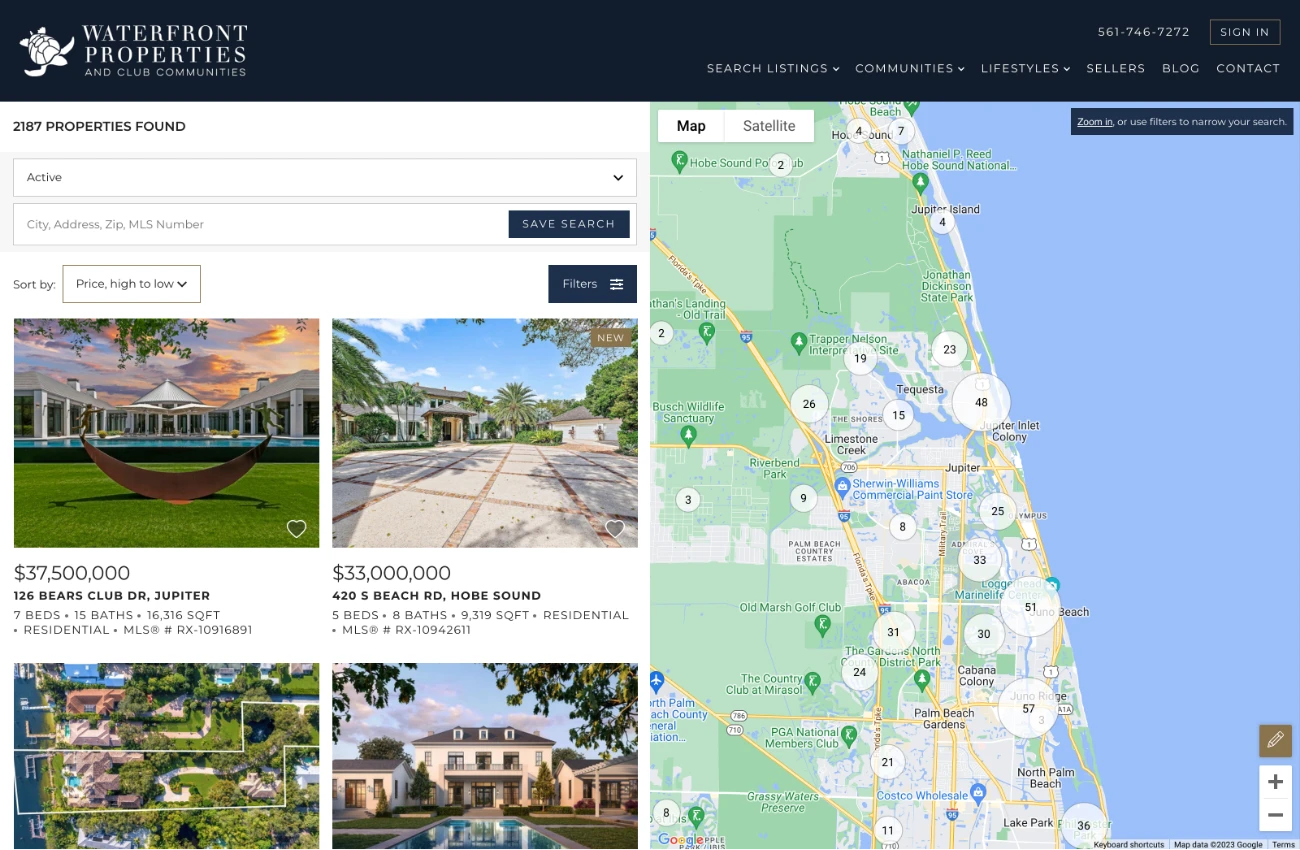 Waterfront Properties IDX Page