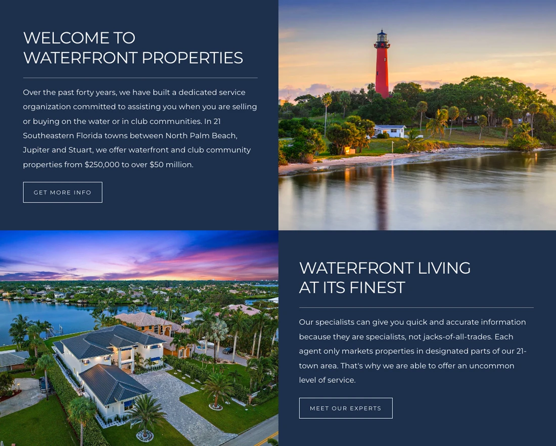 Waterfront Properties Homepage CTA