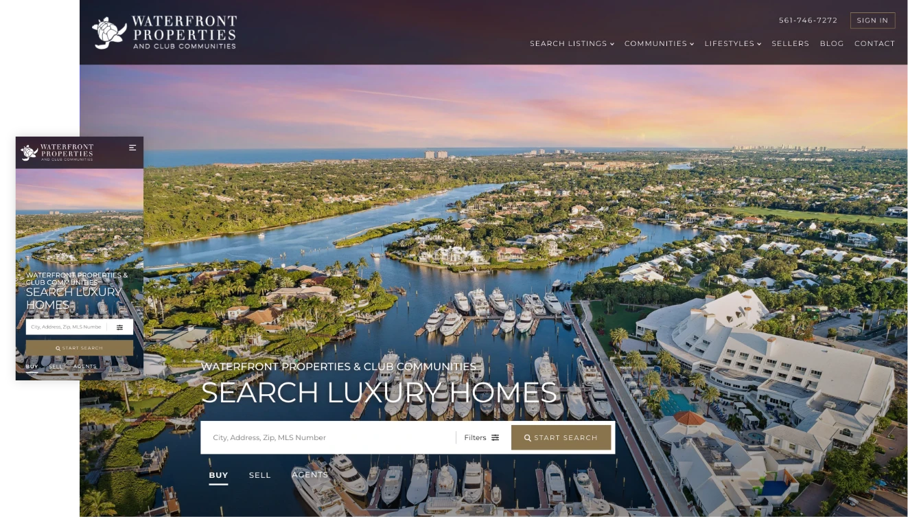 Waterfront Properties Desktop and Mobile screenshot